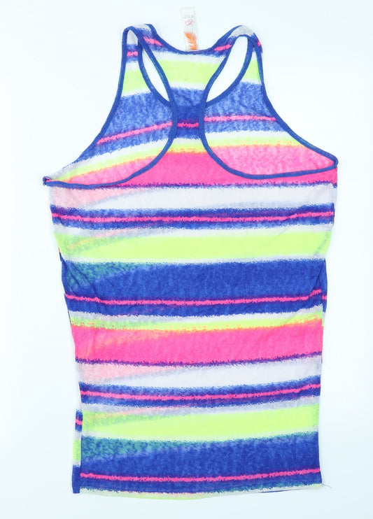 Ocean Club Womens Blue Striped Basic Tank Size 6