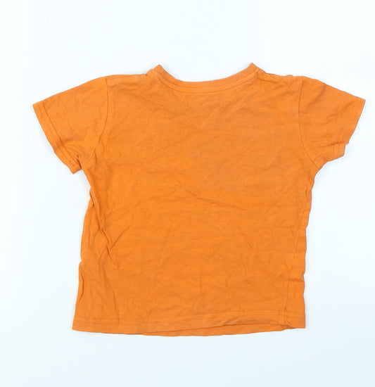 Primark Boys Orange Basic T-Shirt Size 2-3 Years