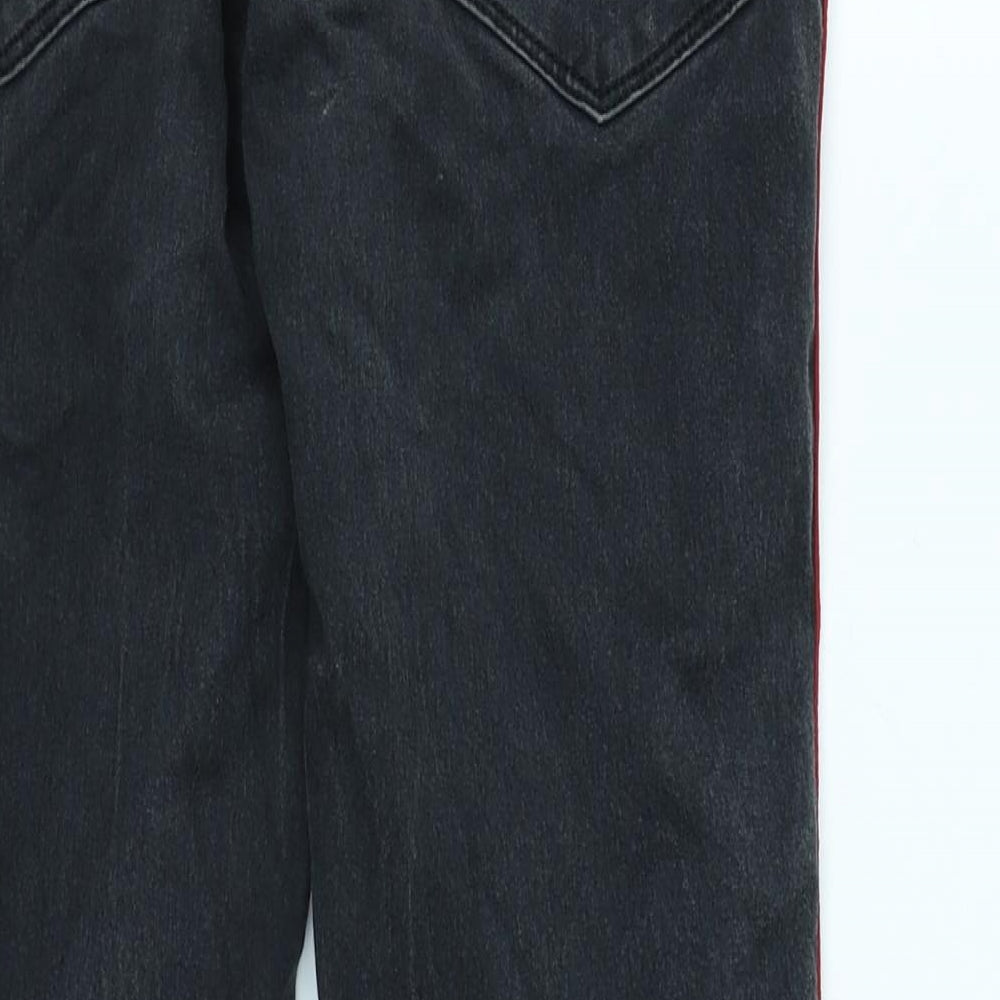 Brand and care label for Tokyo Talkies women’s grey denim skinny jeans, size UK 32, in, 25-inch leg