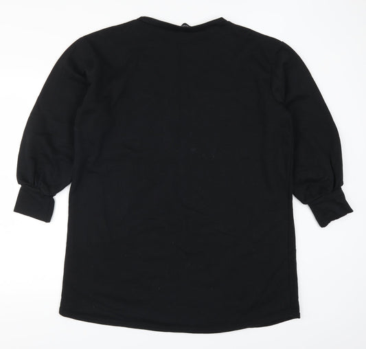 PRETTYLITTLETHING Womens Black T-Shirt Dress Size 8