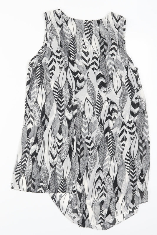 Warehouse Womens Grey Geometric Basic Tank Size 6