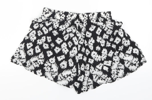Vero Womens Black Animal Print Paperbag Shorts Size S
