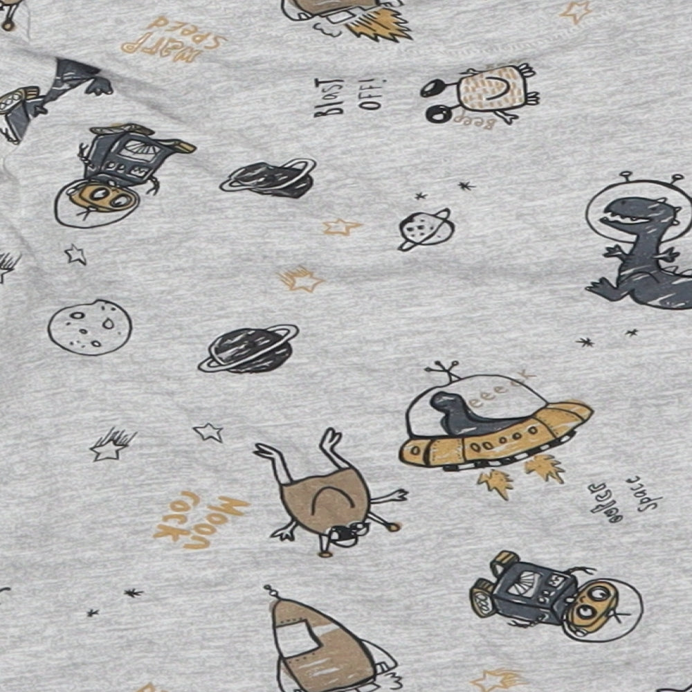 George Boys Grey Basic T-Shirt Size 3-4 Years - Dinosaurs and Aliens