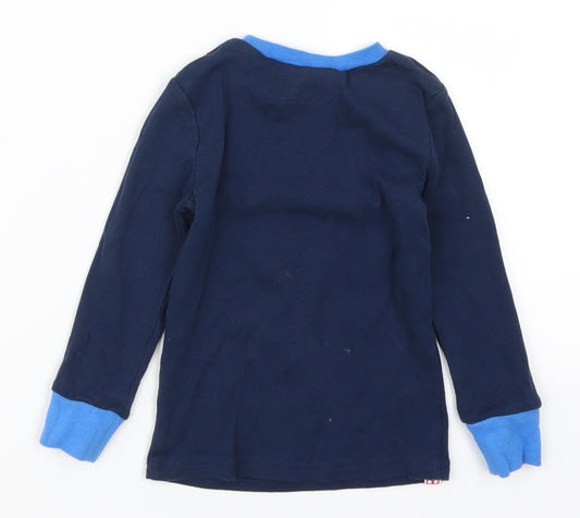 H&M Boys Blue Solid Pyjama Top Size 3-4 Years - Blast Off to Bed Lego