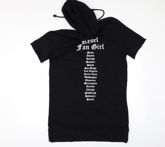 Divided by H&M Womens Black Pullover Hoodie Size 10 - Rebel Fan Girl