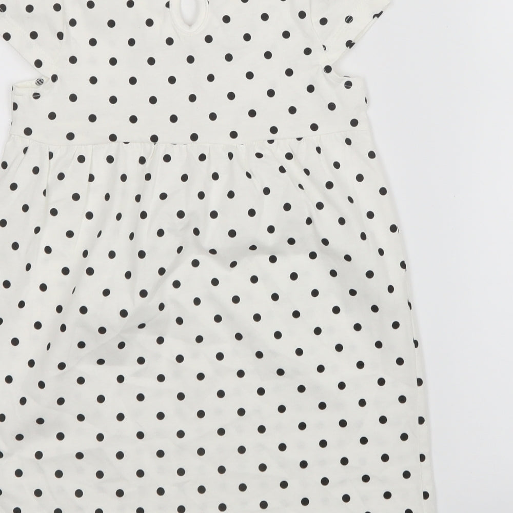 Brand and care label for George Black Polka Dot T-Shirt Dress, size 18-24, Months