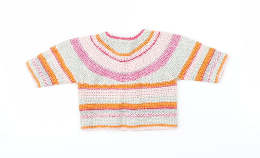 Gap Girls Multicoloured Striped Cardigan Jumper Size 3-6 Months