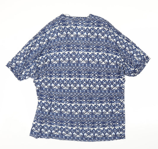 NEXT Womens Blue Geometric Cardigan Jumper Size 10