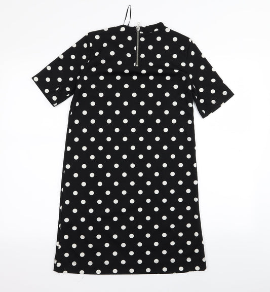 Divided by H&M Womens Black Polka Dot A-Line Size 10