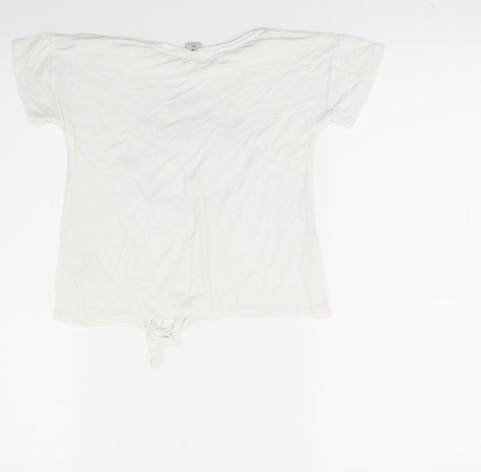 TU Girls White Jersey Basic T-Shirt Size 6-7 Years - believe in your elf