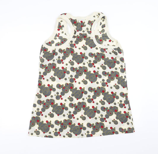 VERO MODA Womens Beige Geometric Basic Tank Size XL