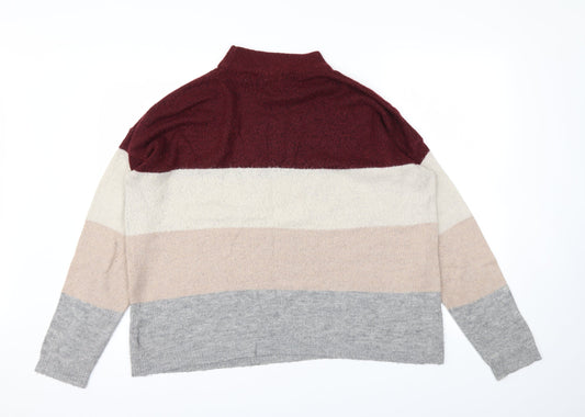 Brave Soul Womens Multicoloured Striped Pullover Jumper Size M