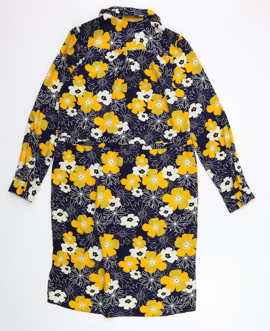 label be Womens Blue Floral Shift Size 10