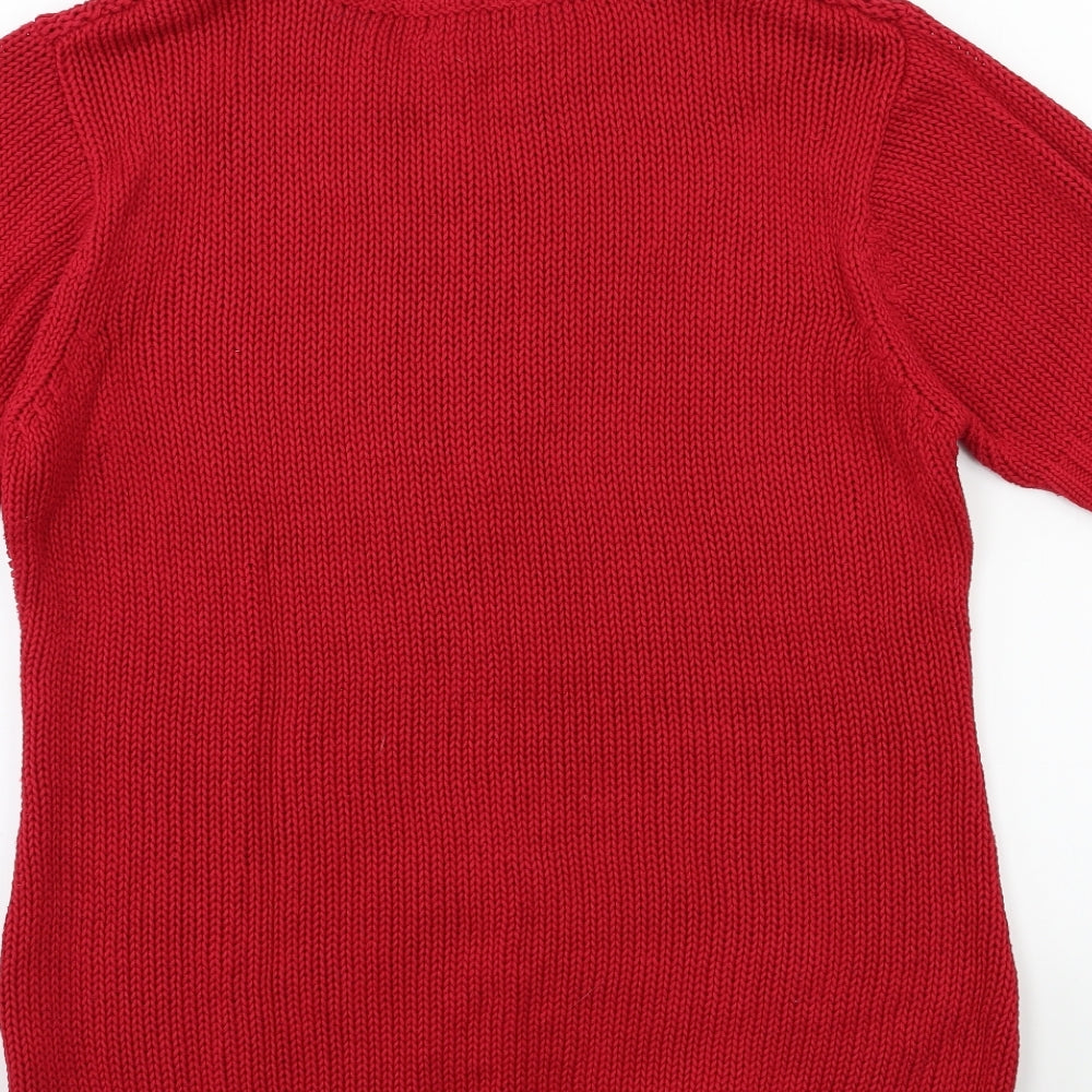 M&Co Womens Red Knit Pullover Jumper Size XL