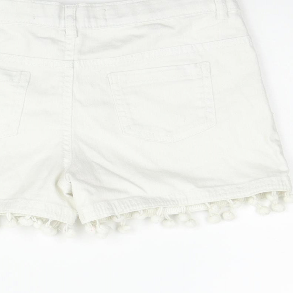 deniem & co Girls White Houndstooth Hot Pants Shorts Size 10-11 Years