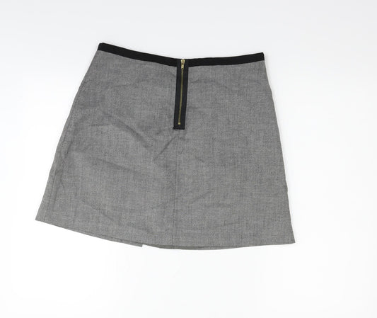 H&M Womens Grey Flare Skirt Size 12