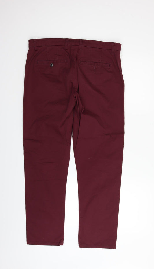 Matalan Womens Red Houndstooth Trousers Size 34 in L30 in