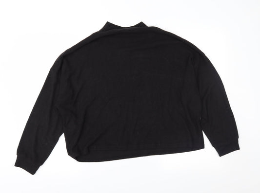New Look Womens Black Fleece Pullover Jumper Size M