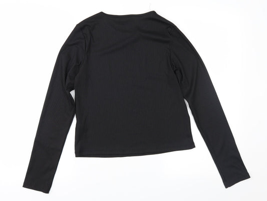 Primark Girls Black Basic T-Shirt Size 13-14 Years