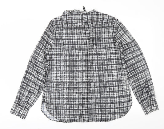 Mango Womens Grey Check Basic Blouse Size XL