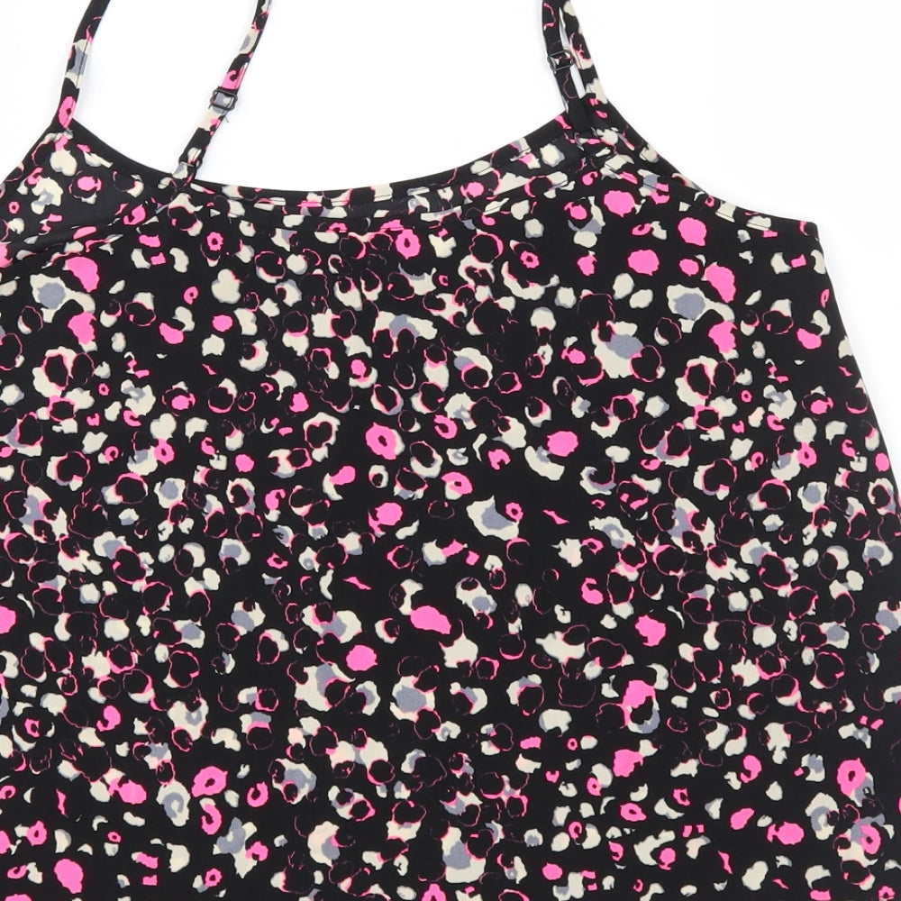 Miss Selfridge Womens Black Animal Print Camisole Blouse Size 8