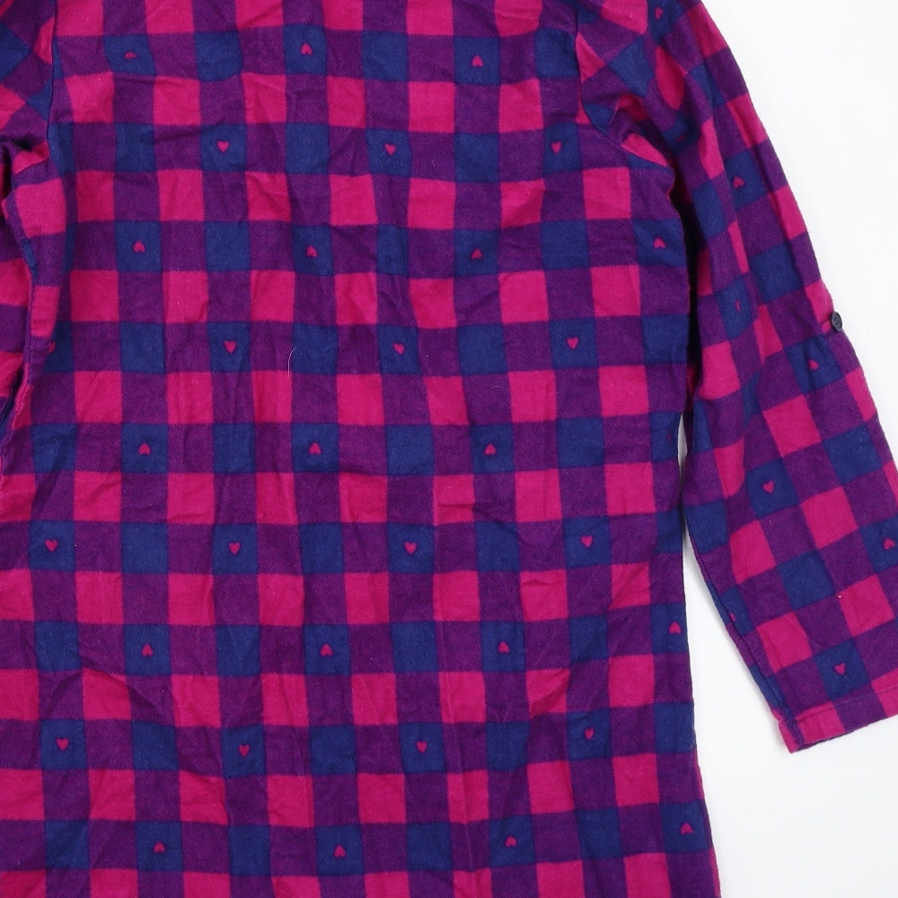 Adore Womens Purple Check Basic Button-Up Size 8