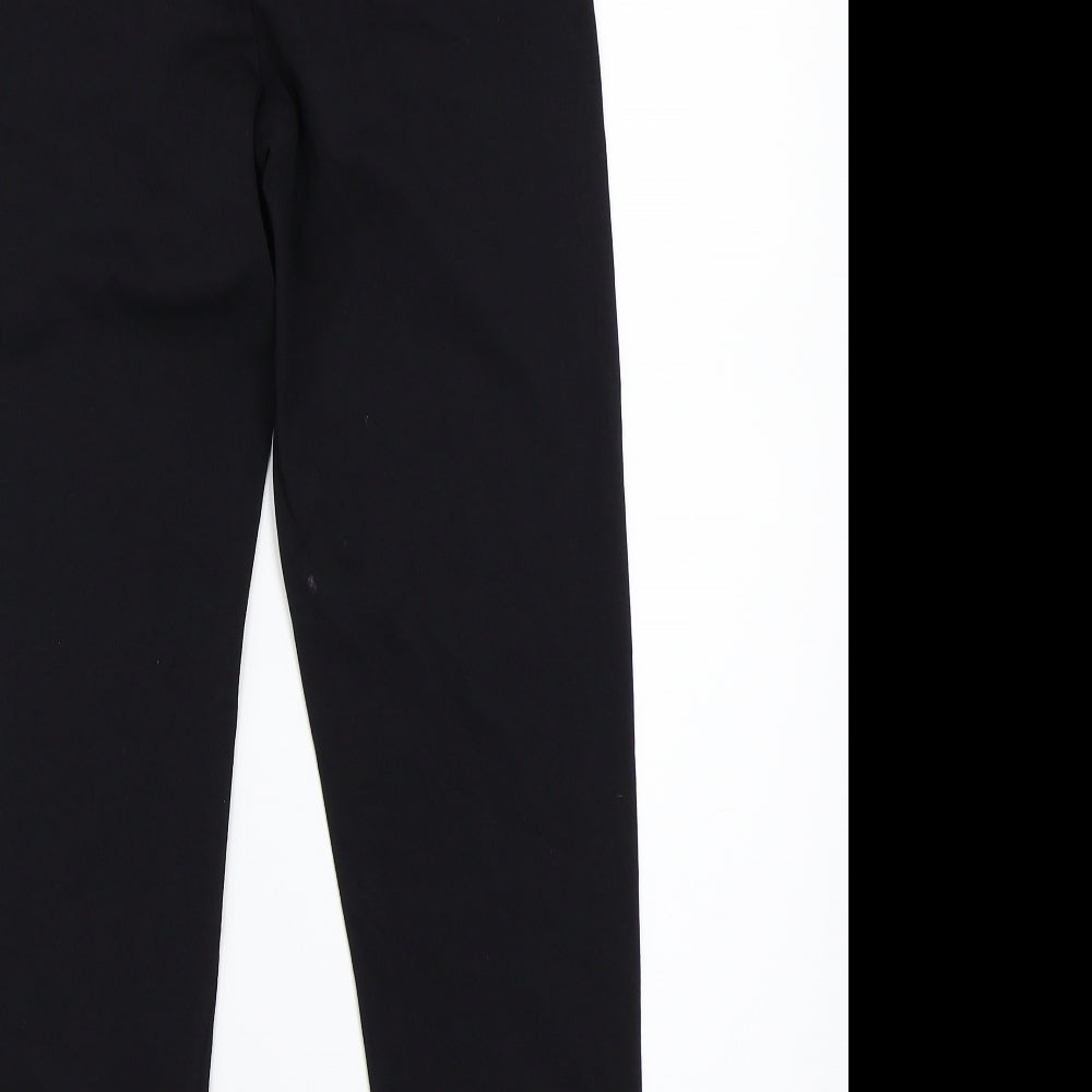 Brand and care label for Evie women’s black jegging leggings, size L, 25-inch leg