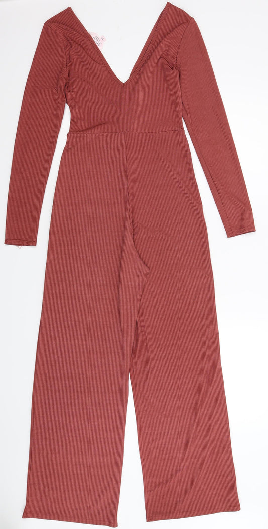 Miss Selfridge Womens Pink Jumpsuit One-Piece Size 4 L27 in