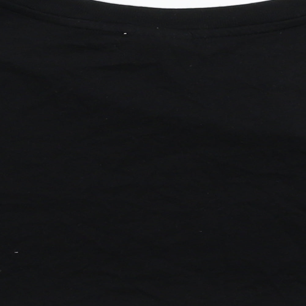 Divided Womens Black Cropped T-Shirt Size M