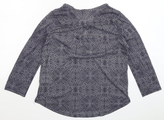 H&M Womens Blue Geometric Basic T-Shirt Size S