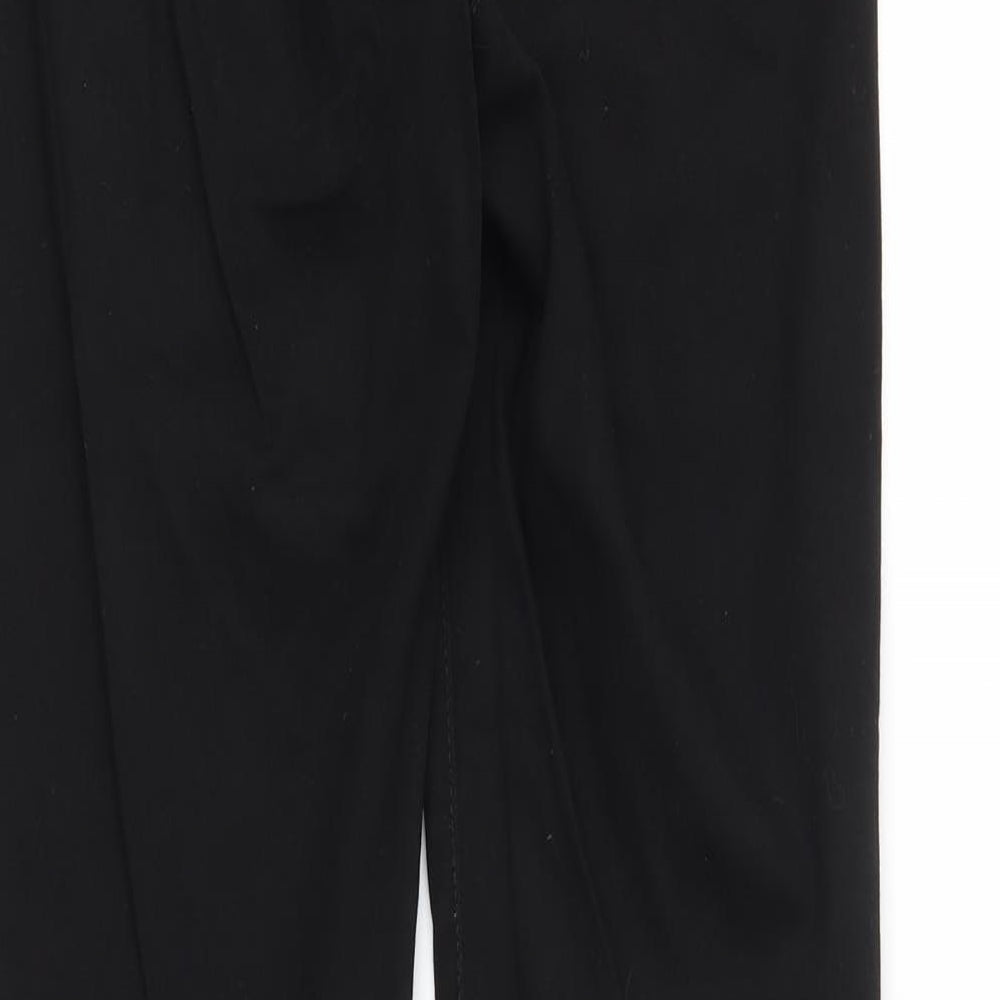 Brand and care label for H&M women’s black denim jegging jeans, size UK 6, 28-inch leg