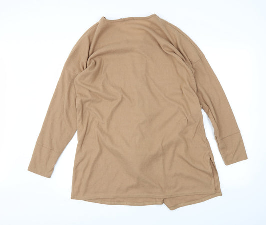 bohoo Womens Brown Wrap Jumper Size 16