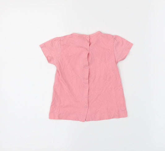 yatsi Girls Pink Basic T-Shirt Size 6-9 Months