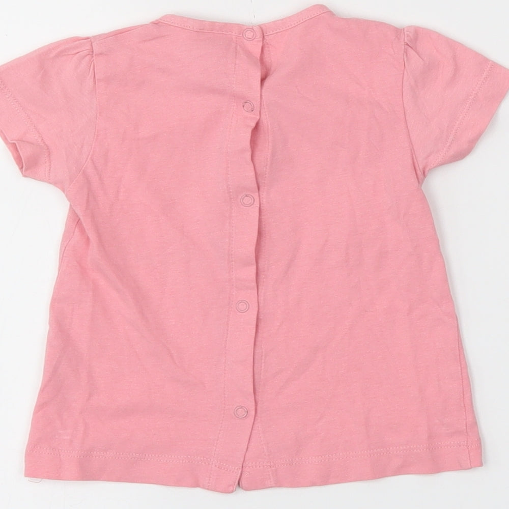 yatsi Girls Pink Basic T-Shirt Size 6-9 Months