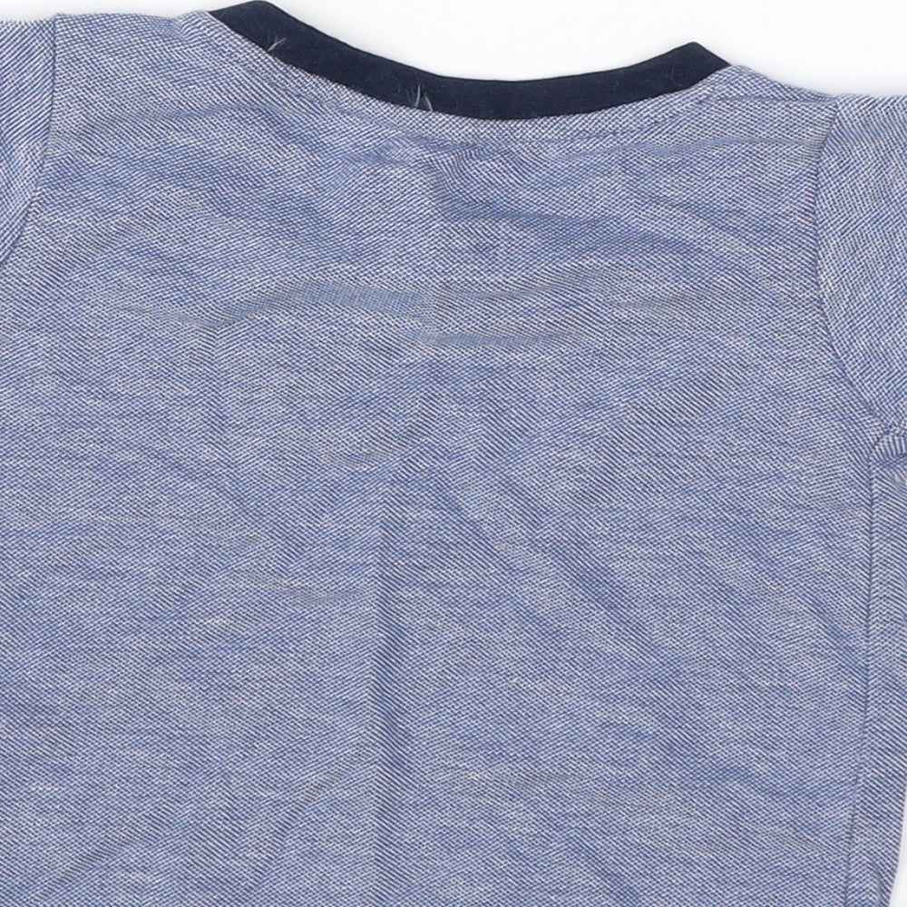 Brand and care label for Early Days Baby Blue Basic T-Shirt, size 9-12, Months