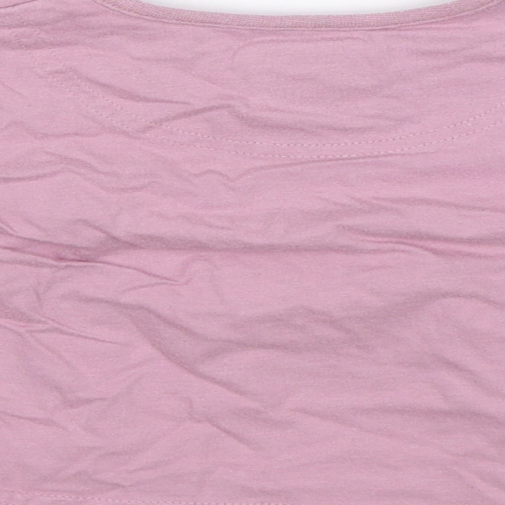 Brand and care label for Next Baby Purple Jersey T-Shirt, size 3-6, Months