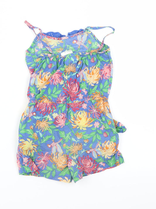 E-vie Girls Blue Floral Playsuit One-Piece Size 2 Years