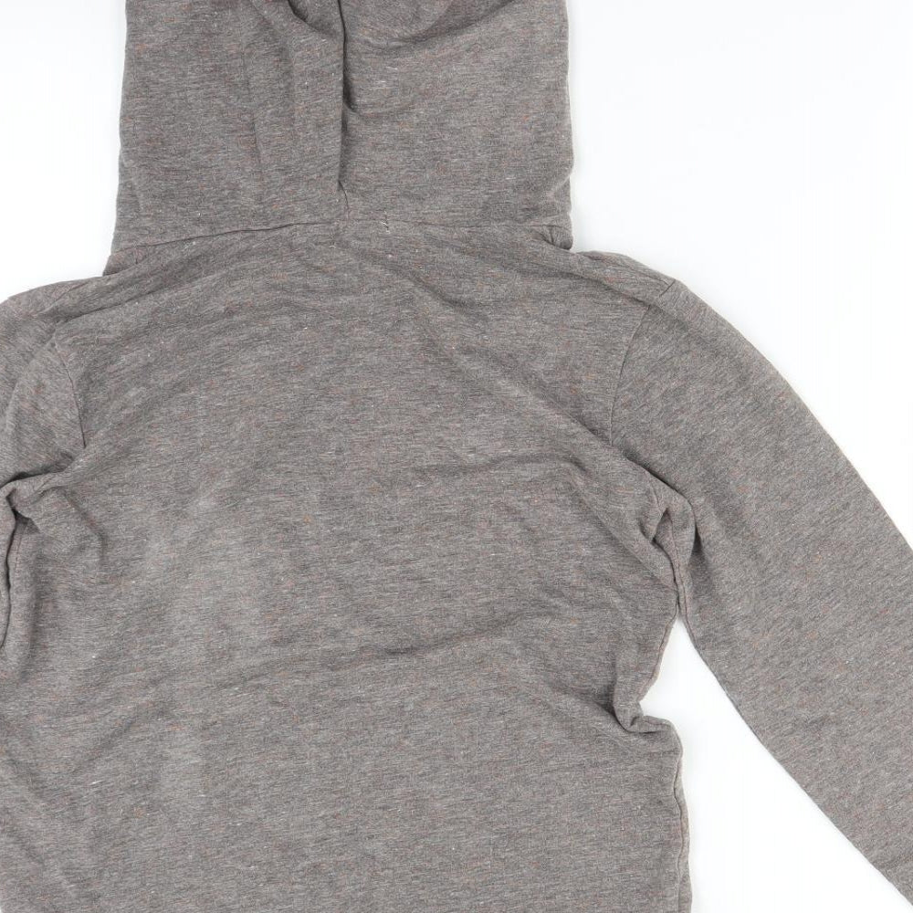 Brand and care label for Therapy women’s brown pullover hoodie, size S