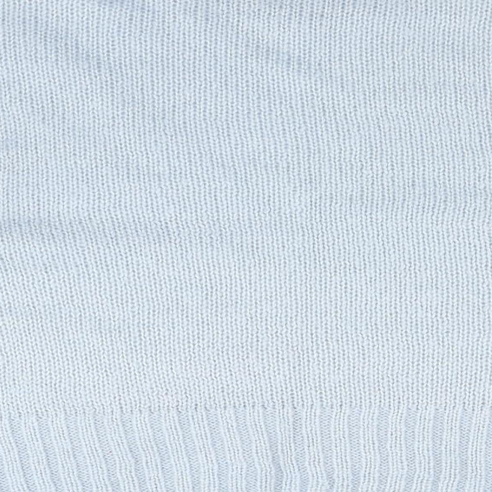 Brand and care label for New Look women’s blue knit jumper, size M