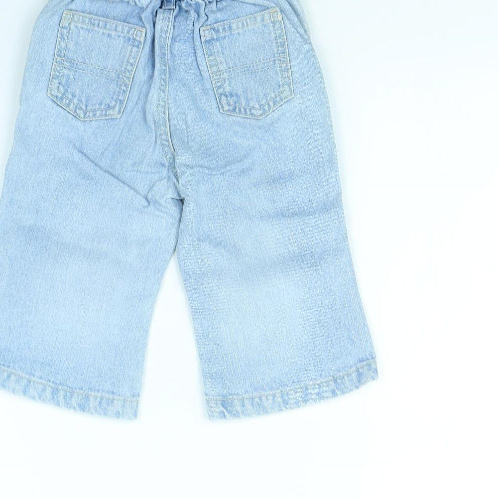 Brand and care label for Marks & Spencer Baby Blue Capri Jeans, size 9, Months