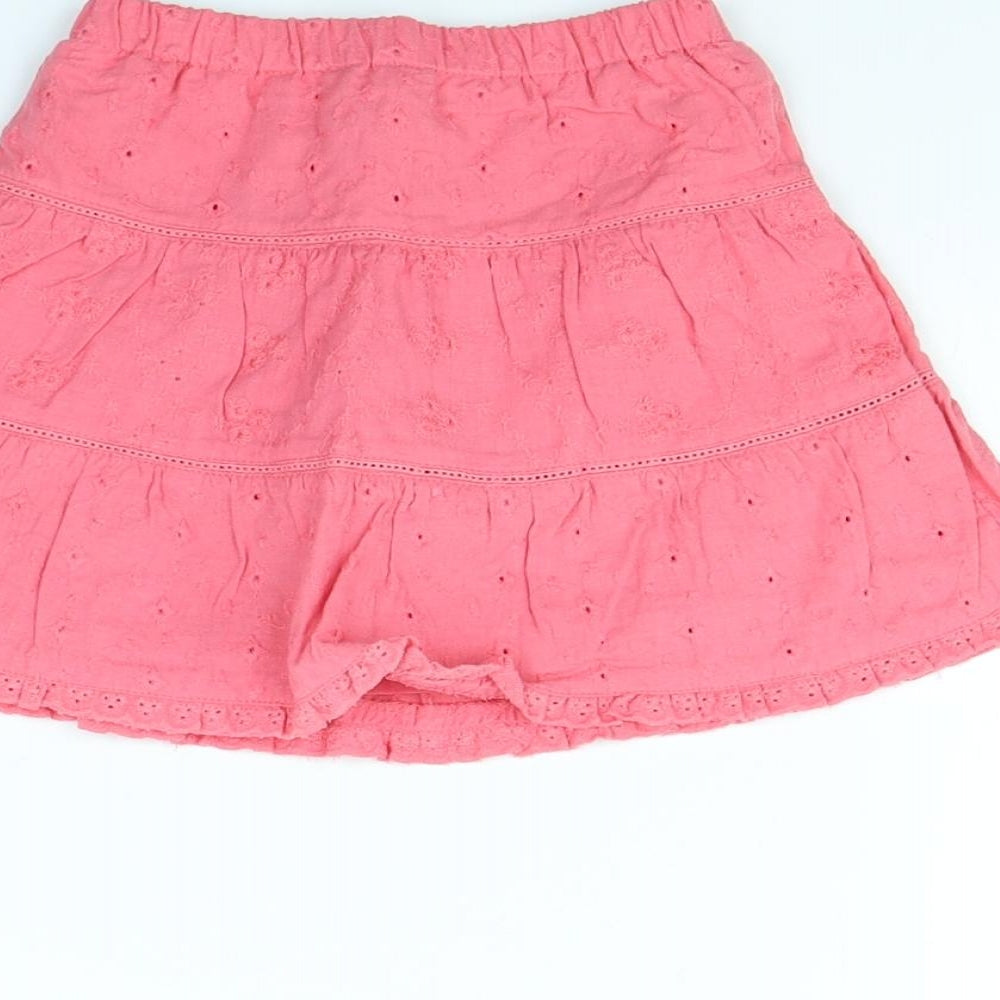 Brand and care label for George girls’ pink flare skirt, size 3-6, months