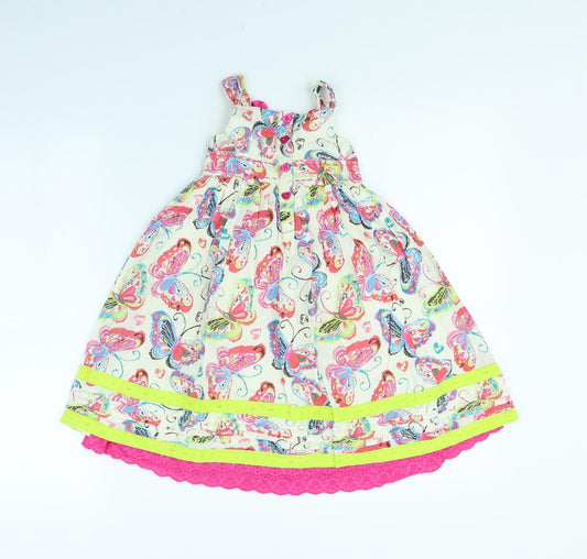 George Girls White Animal Print Fit & Flare Size 18 Months - Butterflies