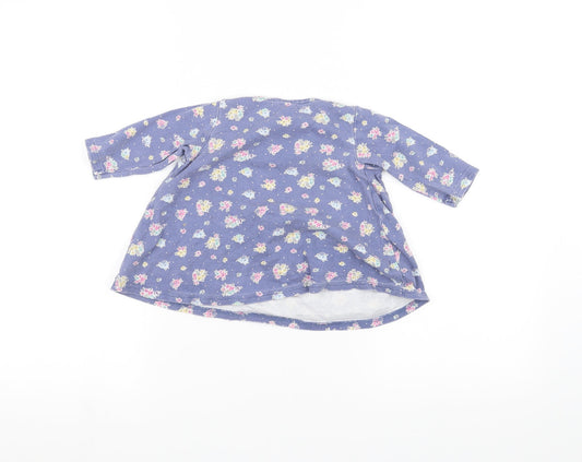NEXT Girls Blue Floral A-Line Size 6-9 Months