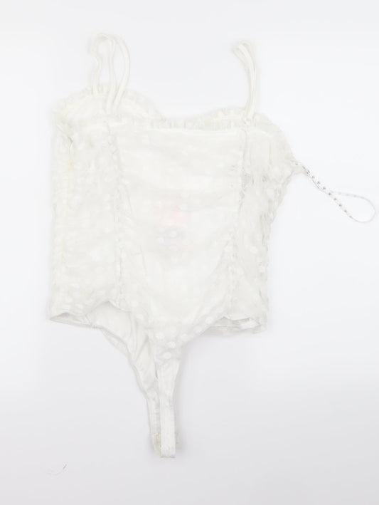 Preworn Womens White Cropped Blouse Size 12