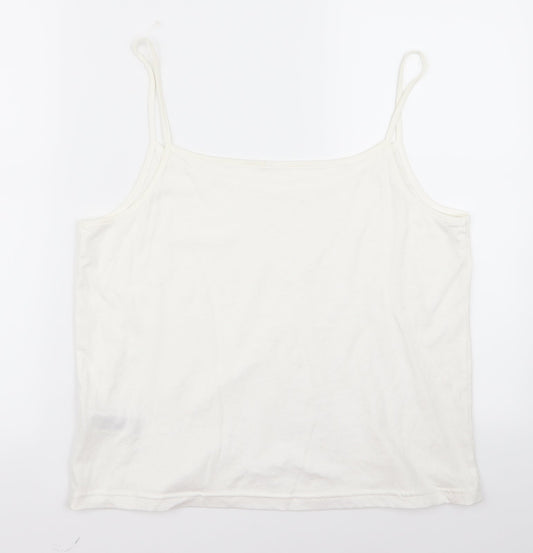 Preworn Womens White Basic Tank Size 14