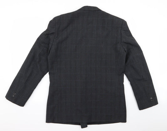 Burton Mens Black Striped Overcoat Coat Size L