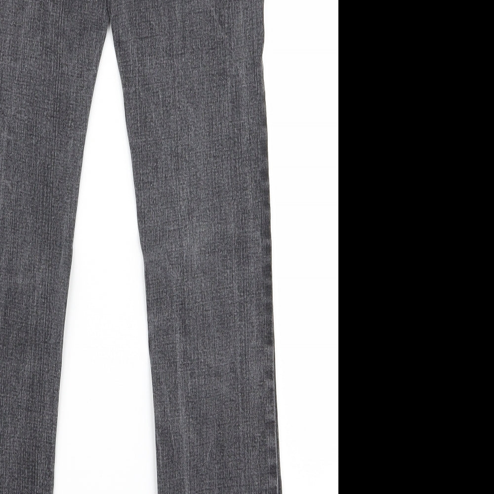 Brand and care label for chickster women’s grey tapered jeans, size UK 8, 29-inch leg