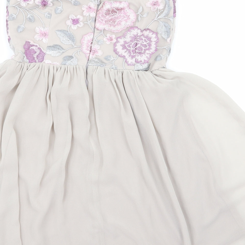 atmoshere Womens Beige Floral Fit & Flare Size 10