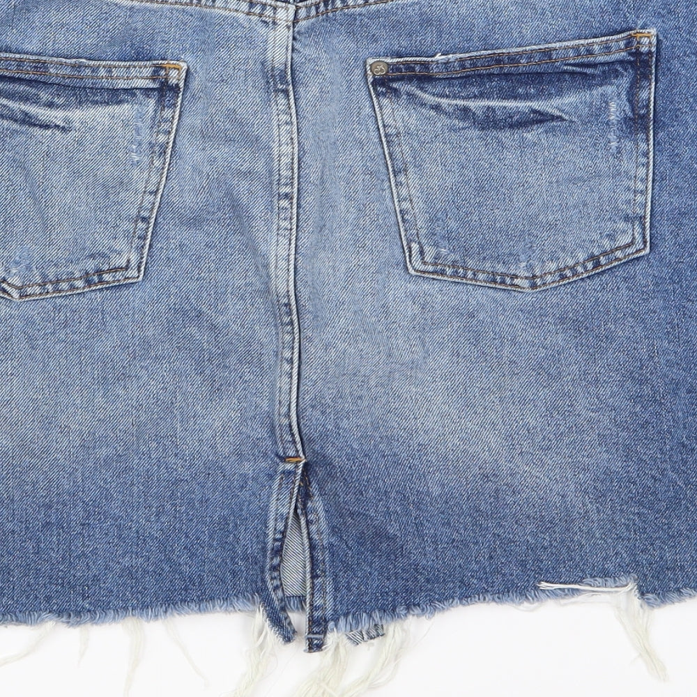 Preworn Womens Blue Denim Straight & Pencil Set Size 40
