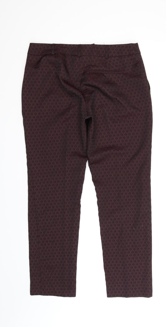 Miss Selfridge Womens Red Polka Dot Trousers Size 10 L26 in